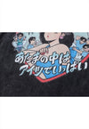 Anime t-shirt vintage wash Japanese cartoon long tee in grey