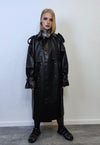 Faux leather trench coat double breasted going out jacket