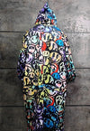 Emoji bright jacket handmade festival windbreaker in purple