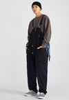 Cargo pocket dungarees high quality work wear overalls black