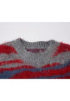 Abstract fuzzy sweater knitted fluffy 80s inspired jumper