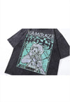 Kamikaze t-shirt Anime print tee retro Japanese top in grey