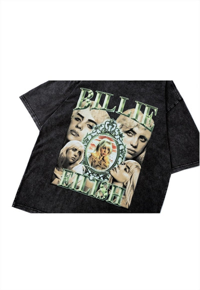 Billie Eilish t-shirt blonde tee vintage wash singer top