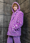 SKA check fleece coat handmade 2in1 Vans chess trench jacket