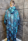 Snake print jacket handmade Python windbreaker electric blue