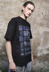 Sculpture print t-shirt retro VCR top grunge punk tee black