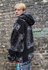 Paisley fleece bomber handmade detachable bandanna jacket