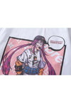 Anime t-shirt old Japanese cartoon long tee retro top white