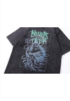 Creepy print t-shirt Star Grim reaper tee grunge top in grey