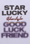 Lucky star t-shirt old slogan tee retro grunge top in purple