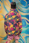 Rainbow fleece jacket Reversible tie-dye print bomber pink