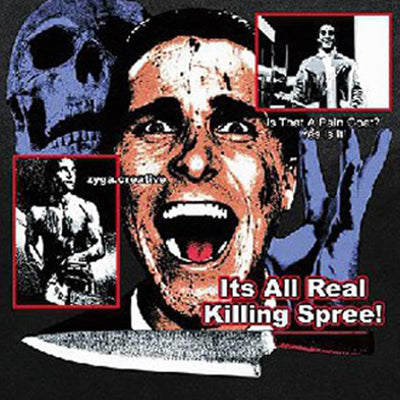 American Psycho t-shirt vintage movie top psychedelic print jumper retro grunge tee cult pullover in vintage grey