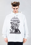 Cyber punk hoodie raver pullover monster horror top in black