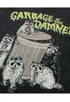 Raccoon t-shirt garbage slogan tee in vintage acid black