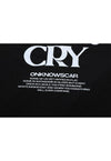 No tears slogan t-shirt cry boy tee grunge top in black