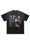 Y2k print t-shirt graffiti tee retro poster top vintage grey