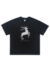 Christmas t-shirt deer print tee retro Christmas top black