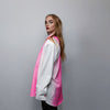 Tie-dye shirt long sleeve paint splatter blouse shoulder padded oversize jumper gradient sweatshirt loose blouse in pink white