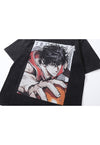 Anime t-shirt Japanese cartoon tee retro top in vintage grey