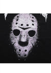 Mask print t-shirt old horror movie tee grunge top in grey