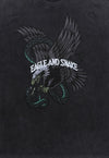 Eagle print t-shirt snake tee retro goth bible top in black