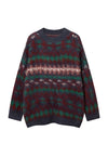 Geometric sweater ethnic pattern knitted jumper grunge top