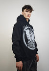 Punk hoodie vintage spiky hair pullover mohawk jumper grey