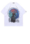 Crow print t-shirt slogan tee bone top in White