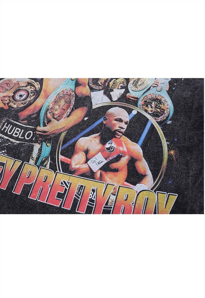 Floyd Mayweather t-shirt boxer print tee retro sports top