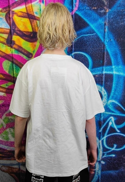 Rainbow t-shirt pride top reworked thread gay tee in white