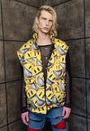 Emoji bomber jacket detachable grunge smile puffer yellow