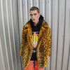 Luxury faux fur snake coat python print bomber handmade fluffy crocodile jacket fleece puffer premium grunge snake skin trench in yellow