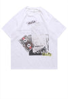 Cassette print t-shirt retro tee skater graffiti top black