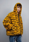 Tiger print jacket animal print bomber detachable zebra coat