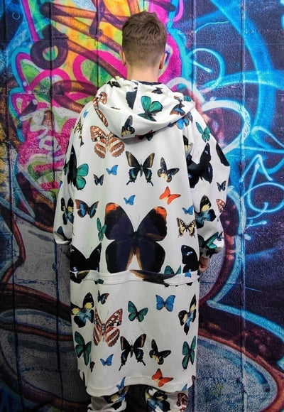 Butterfly jacket handmade summer windbreaker in white