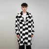 SKA check fur coat plaid long trench chequered gothic overcoat chess pattern bomber festival geometric jacket customizable geometric peacoat
