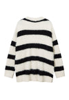 Fluffy striped cardigan fuzzy zebra jumper knitted top pink