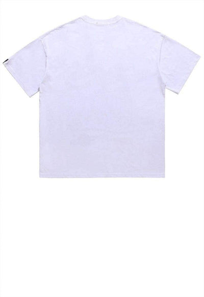 Ghost print t-shirt monster tee grunge ghost top in white