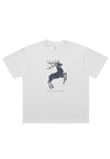 Christmas t-shirt deer print tee retro Christmas top white