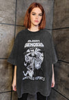 Horror movie t-shirt vintage wash Gothic creepy tee black