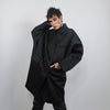 Oversize double breasted coat Gothic trench baggy catwalk jacket long punk bomber gorpcore coat formal event varsity fancy dress coat black