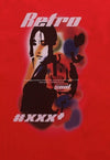 Retro slogan t-shirt vintage poster print tee anime top red