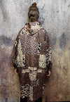 Leopard chain jacket handmade animal print windbreaker brown