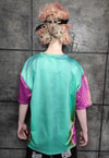 Thermal t-shirt fluorescent raver tee body print top green