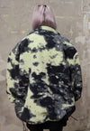 Camo fleece jacket handmade abstract trench coat in green