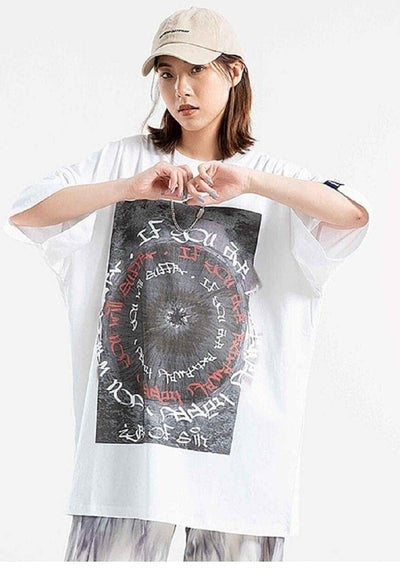 Graffiti t-shirt Gothic tee grunge geometric top in black