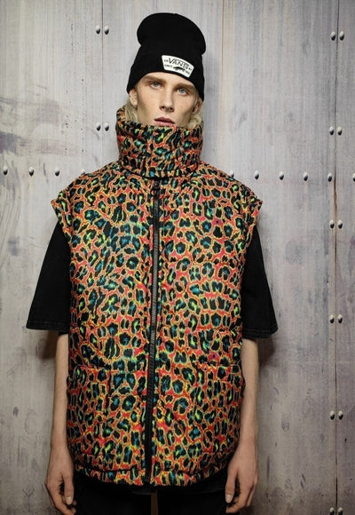 Leopard bomber reversible tiger jacket graffiti puffer