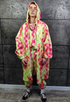 Tie-dye jacket handmade check print windbreaker in red