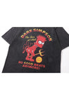 Red devil t-shirt Bart Simpson tee vintage wash top in grey