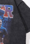 Neymar print t-shirt grunge sports tee retro football top